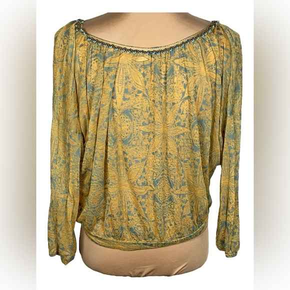 Free People Gorgeous Boho Beaded Crop Top Small - Picture 2 of 7